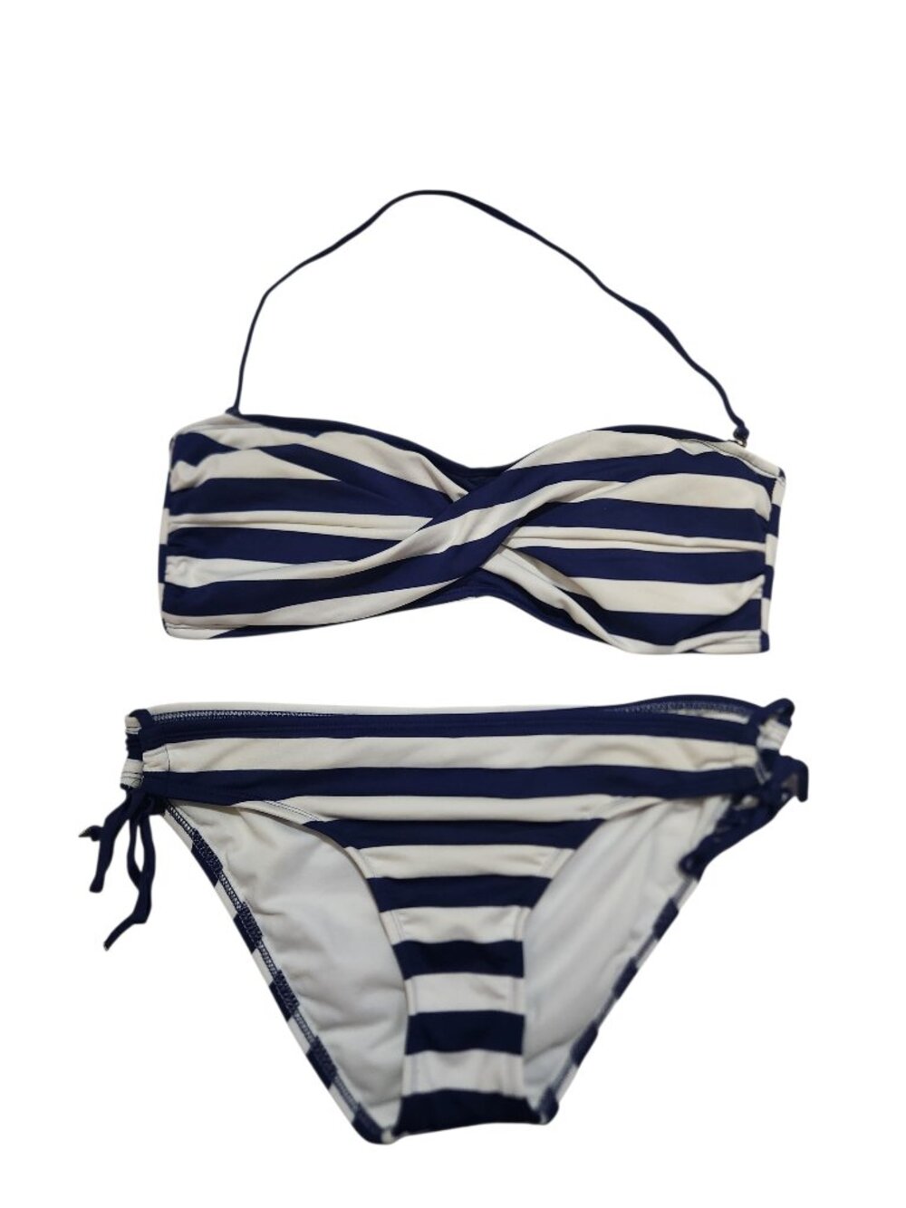 Mossimo Striped Bikini Swimsuit Blue White Two Piece Size M